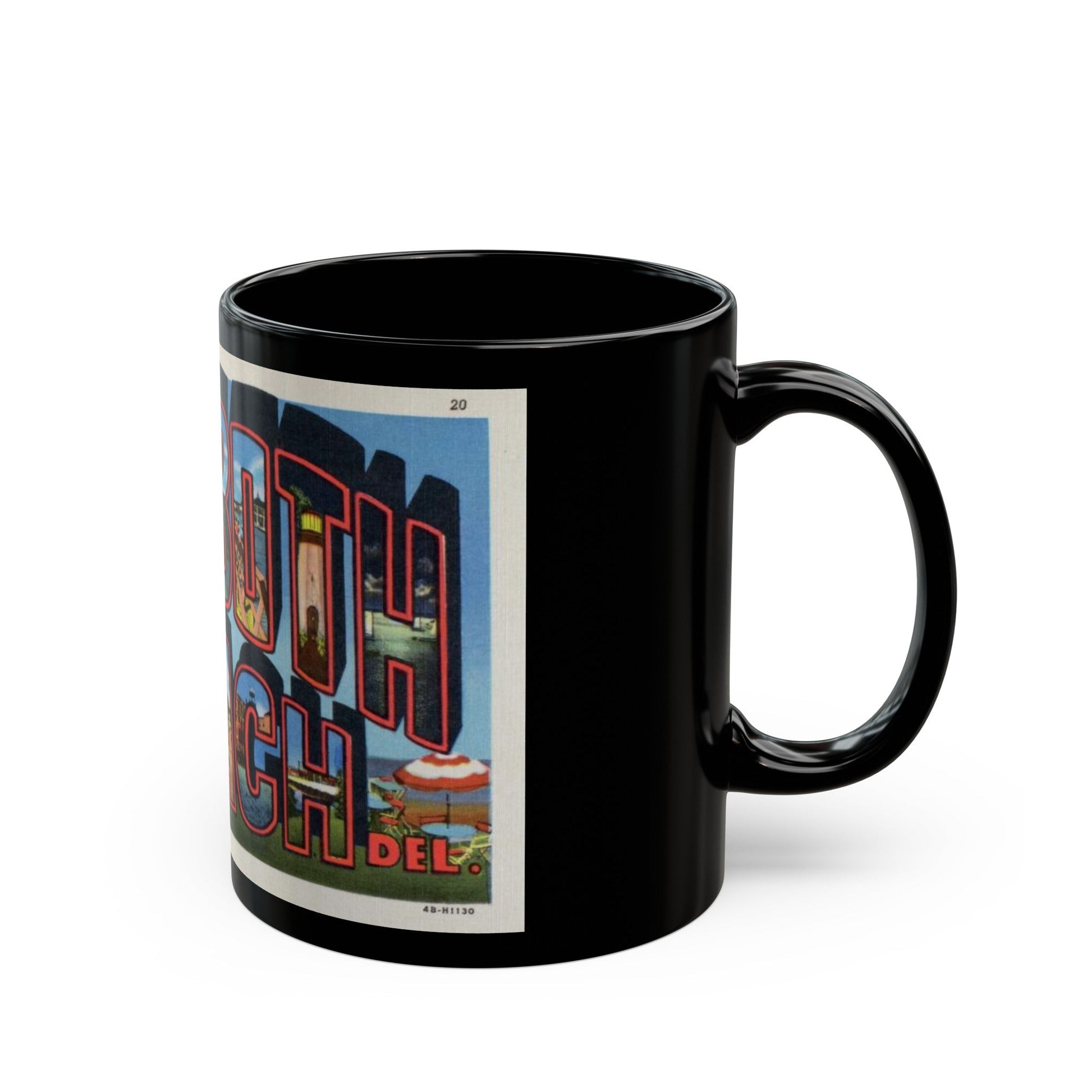 Greetings from Rehoboth Beach (Greeting Postcards) Black Coffee Mug-The Sticker Space