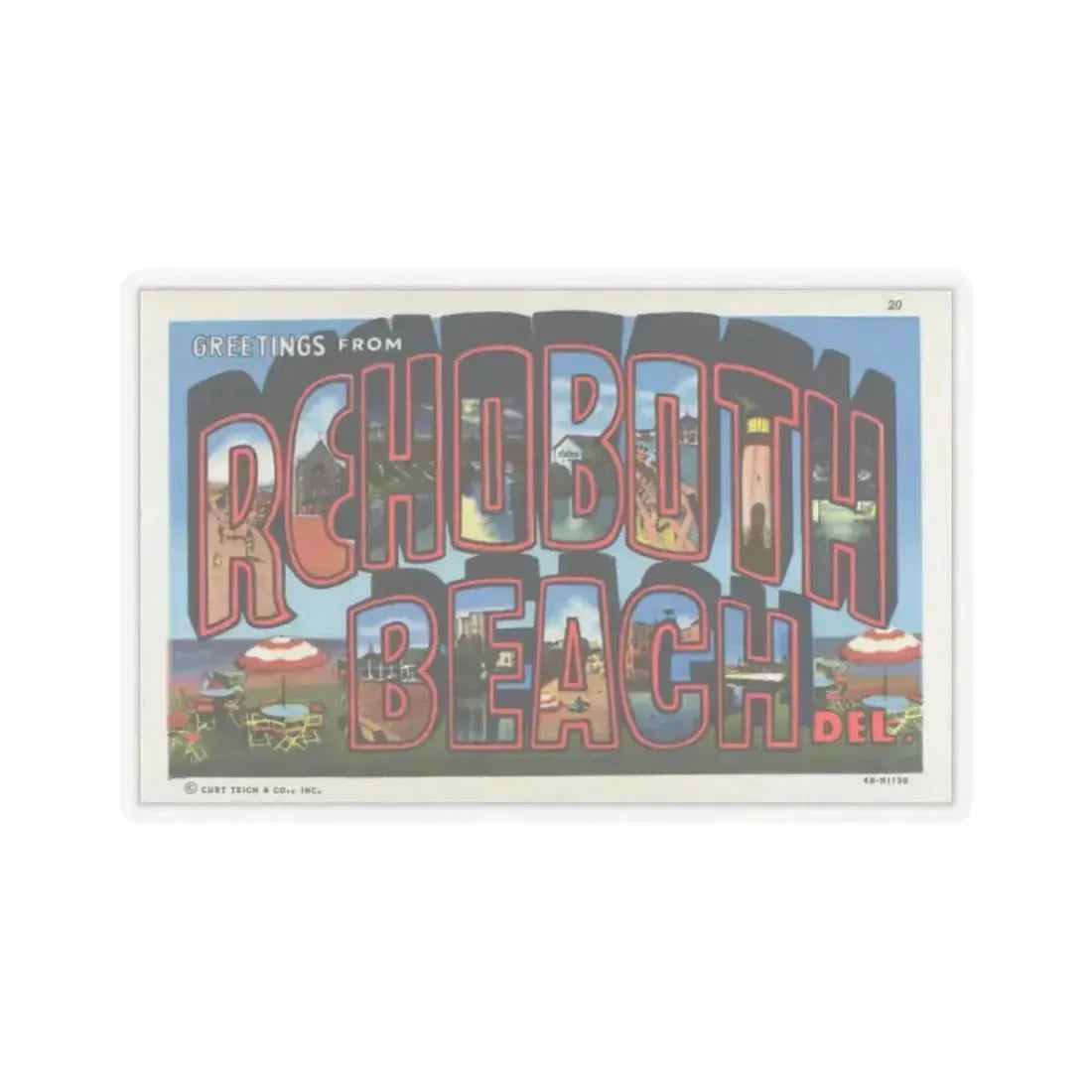Greetings from Rehoboth Beach (Greeting Postcards) STICKER Vinyl Kiss-Cut Decal 3 Inch Transparent - The Sticker Space