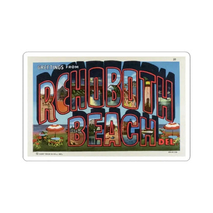 Greetings from Rehoboth Beach (Greeting Postcards) STICKER Vinyl Kiss-Cut Decal 4 Inch White - The Sticker Space