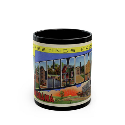 Greetings from Richmond Indiana (Greeting Postcards) Black Coffee Mug-11oz-The Sticker Space