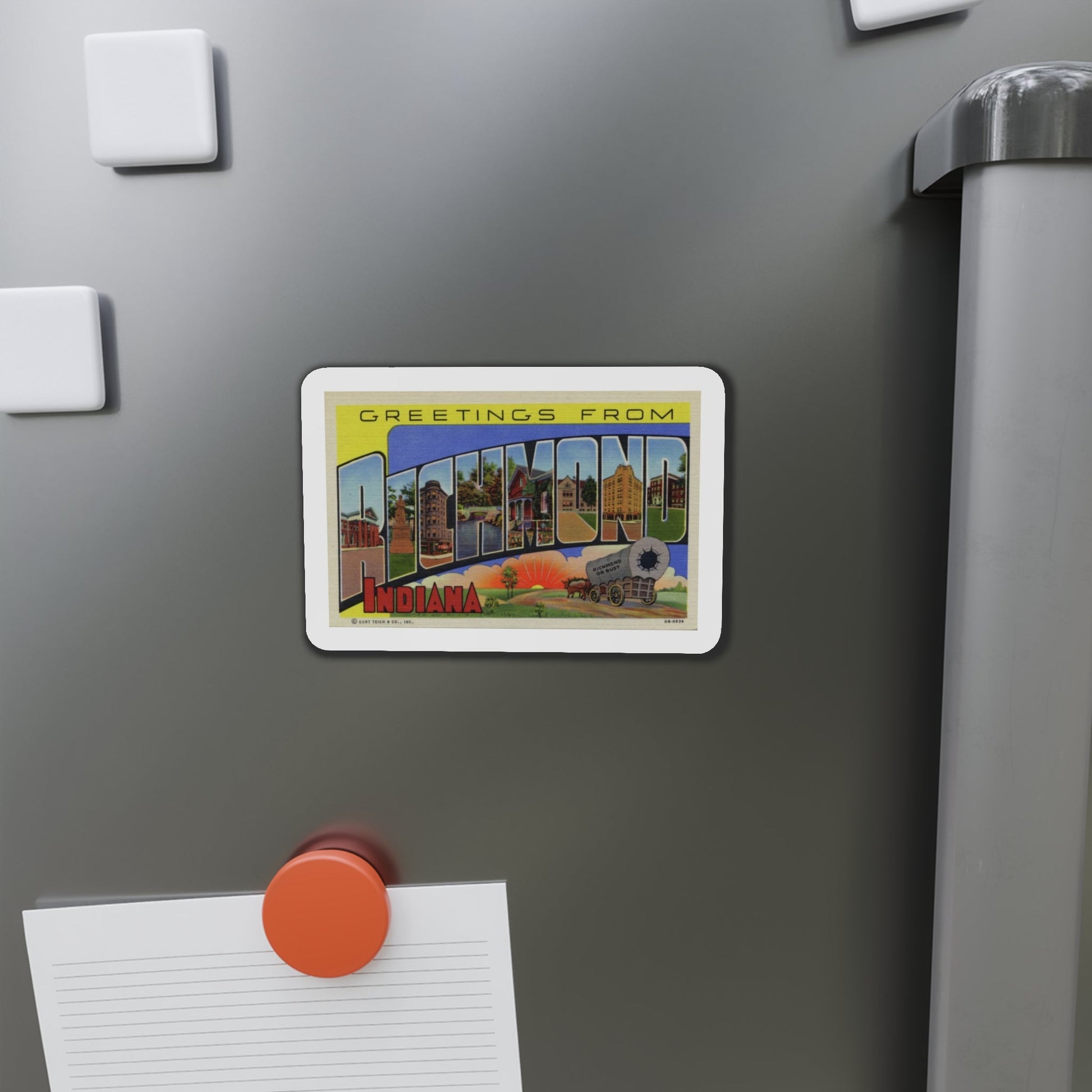 Greetings from Richmond Indiana (Greeting Postcards) Die-Cut Magnet-The Sticker Space