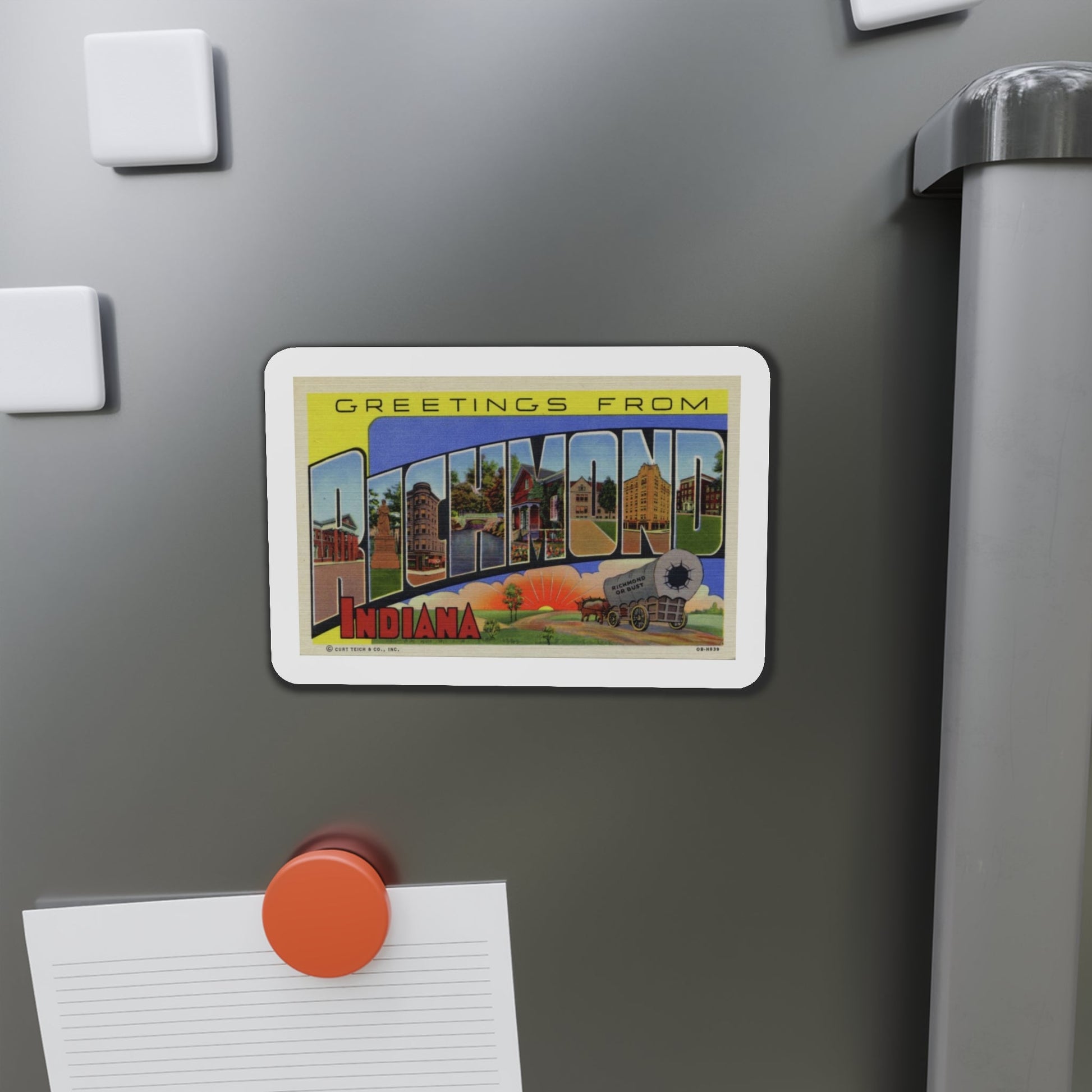 Greetings from Richmond Indiana (Greeting Postcards) Die-Cut Magnet-The Sticker Space