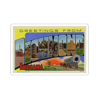 Greetings from Richmond Indiana (Greeting Postcards) STICKER Vinyl Kiss-Cut Decal 6 Inch White - The Sticker Space