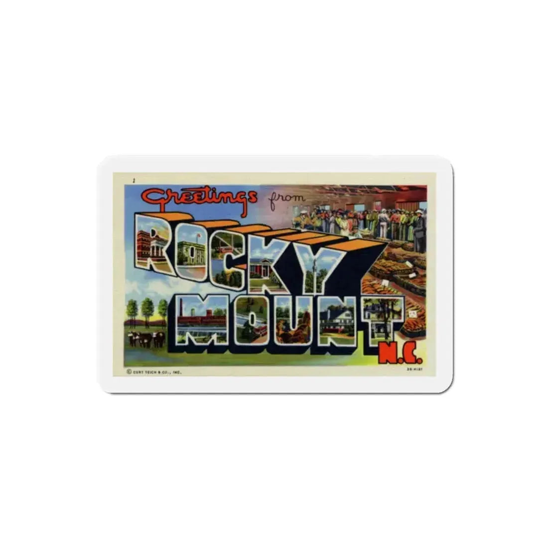 Greetings from Rocky Mount NC (Greeting Postcards) Refrigerator Magnet 2 Inch - The Sticker Space