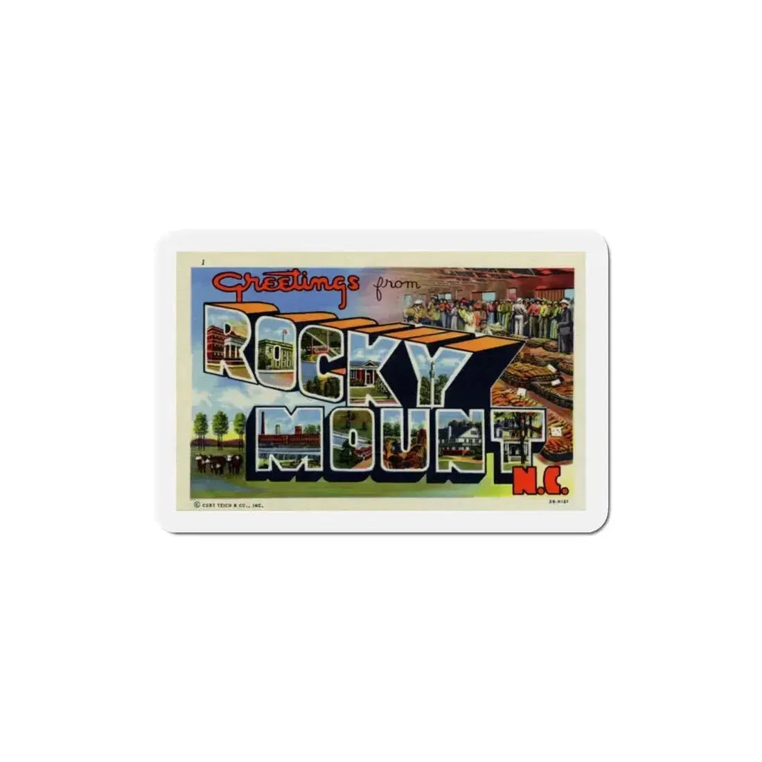 Greetings from Rocky Mount NC (Greeting Postcards) Refrigerator Magnet - The Sticker Space