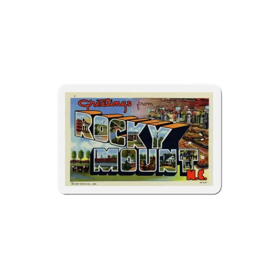 Greetings from Rocky Mount NC (Greeting Postcards) Refrigerator Magnet - The Sticker Space