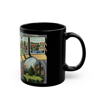 Greetings from Rome Ga (Greeting Postcards) Black Coffee Mug-The Sticker Space