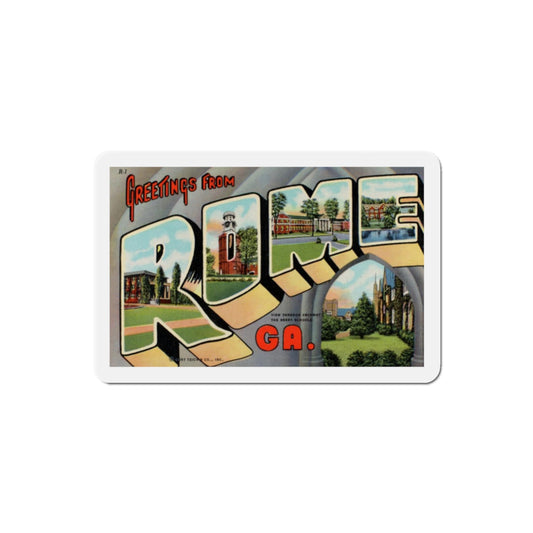 Greetings from Rome Georgia (Greeting Postcards) Die-Cut Magnet-2" x 2"-The Sticker Space