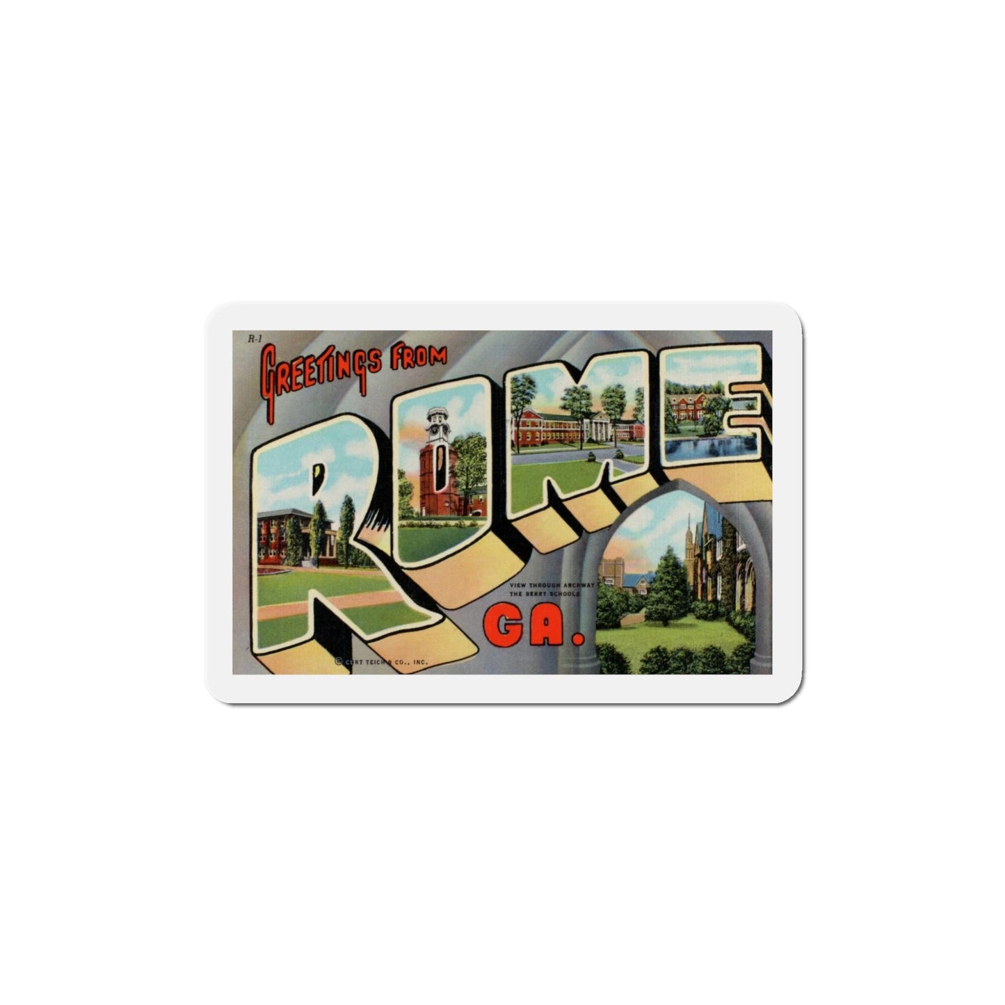 Greetings from Rome Georgia (Greeting Postcards) Die-Cut Magnet-5" x 5"-The Sticker Space