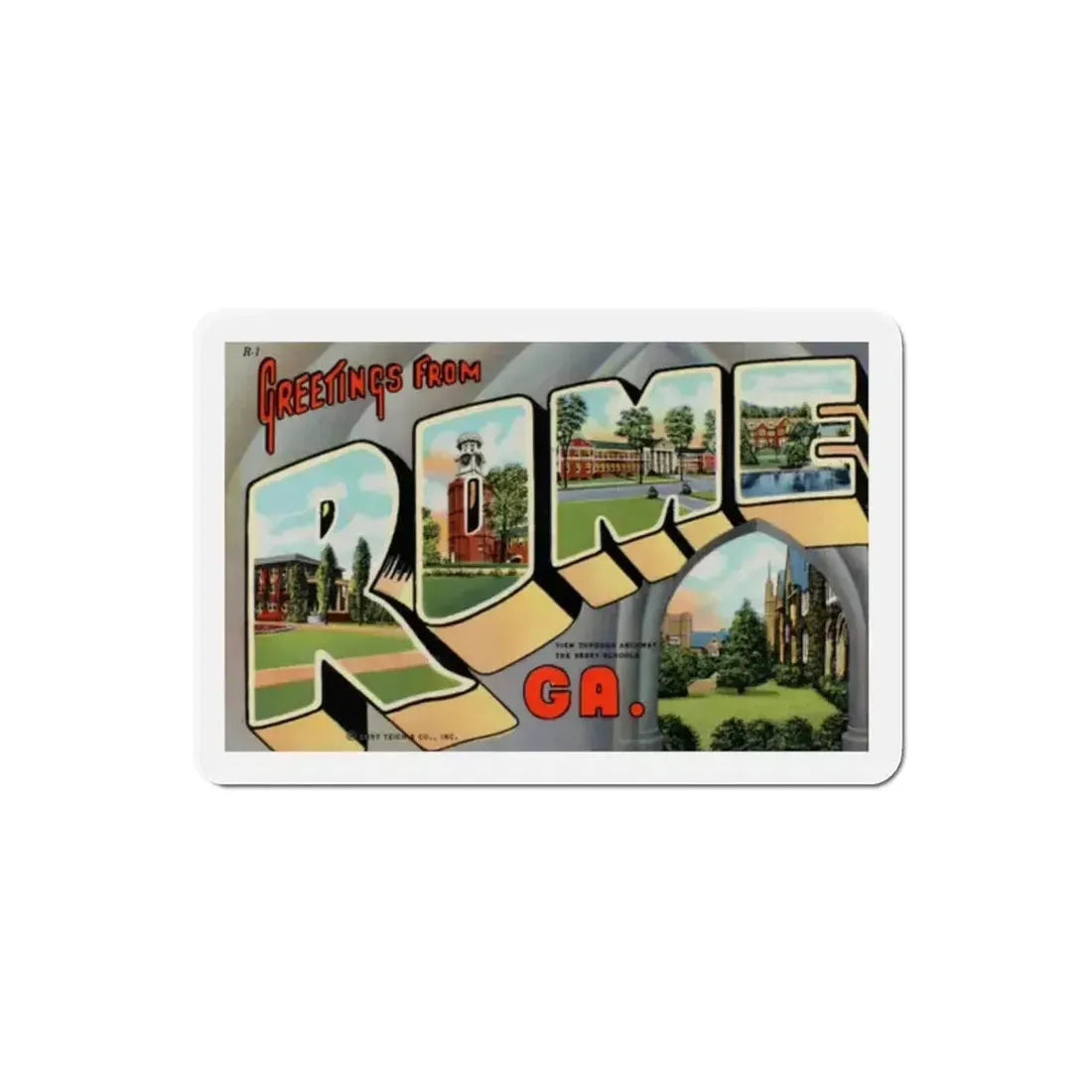 Greetings from Rome Georgia (Greeting Postcards) Refrigerator Magnet - The Sticker Space