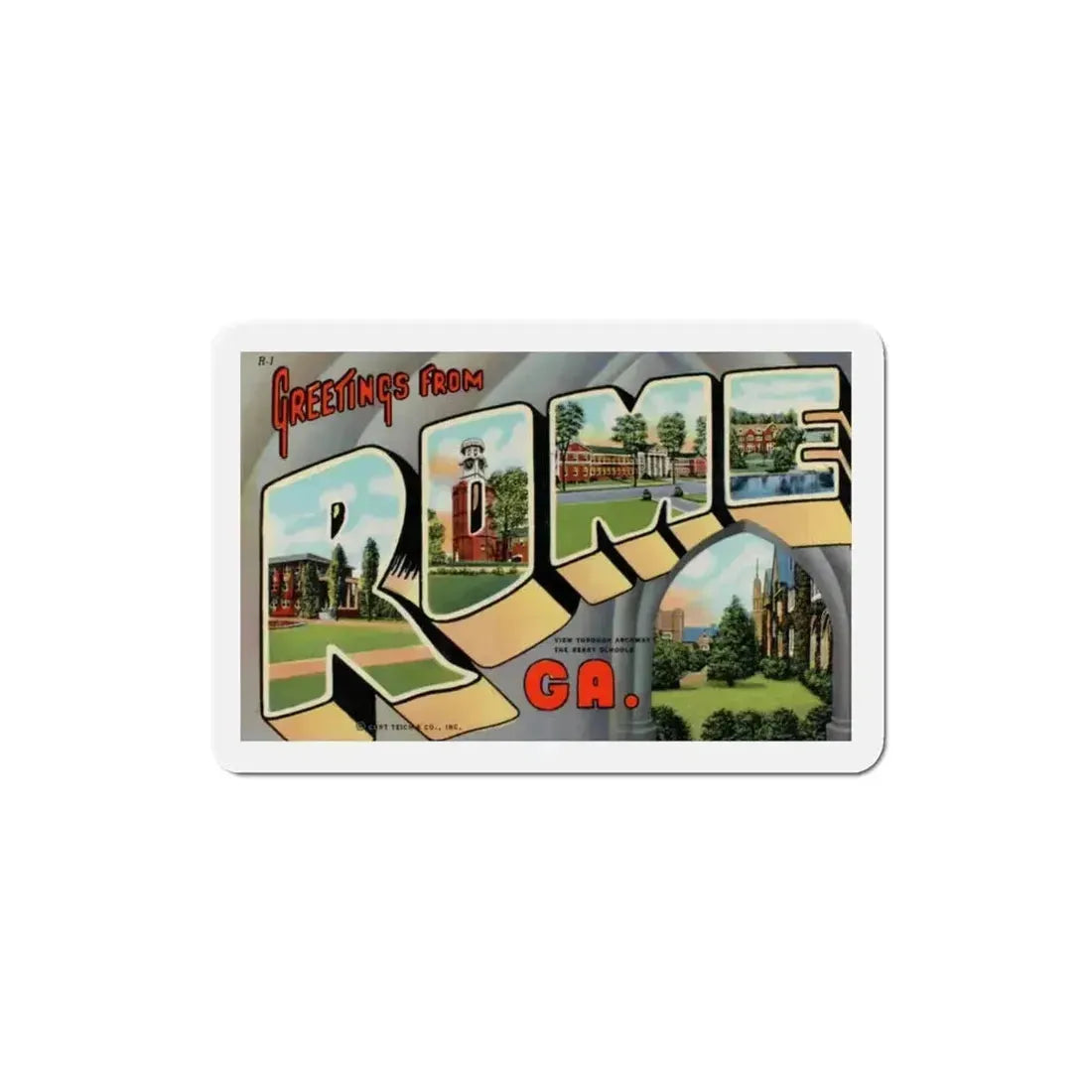 Greetings from Rome Georgia (Greeting Postcards) Refrigerator Magnet - The Sticker Space