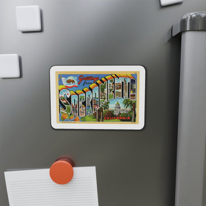 Greetings from Sacramento California (Greeting Postcards) Die-Cut Magnet-The Sticker Space