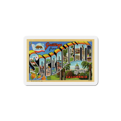 Greetings from Sacramento California (Greeting Postcards) Die-Cut Magnet-3" x 3"-The Sticker Space