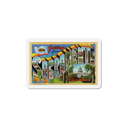 Greetings from Sacramento California (Greeting Postcards) Die-Cut Magnet-5" x 5"-The Sticker Space