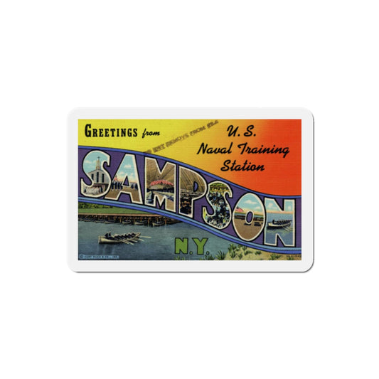 Greetings from Sampson NY (Greeting Postcards) Die-Cut Magnet-2" x 2"-The Sticker Space