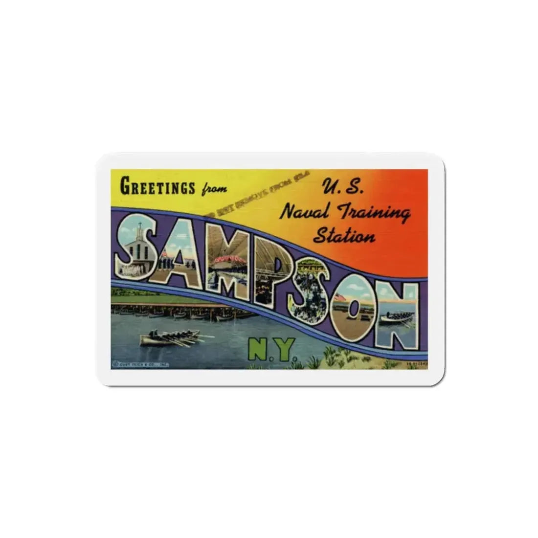 Greetings from Sampson NY (Greeting Postcards) Refrigerator Magnet 2 Inch - The Sticker Space