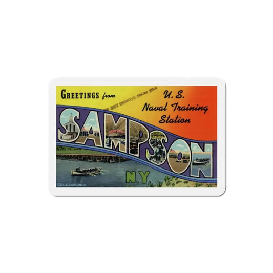 Greetings from Sampson NY (Greeting Postcards) Refrigerator Magnet 2 Inch - The Sticker Space