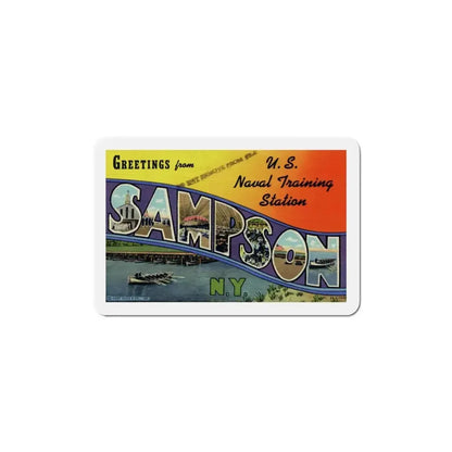 Greetings from Sampson NY (Greeting Postcards) Refrigerator Magnet 6 Inch - The Sticker Space
