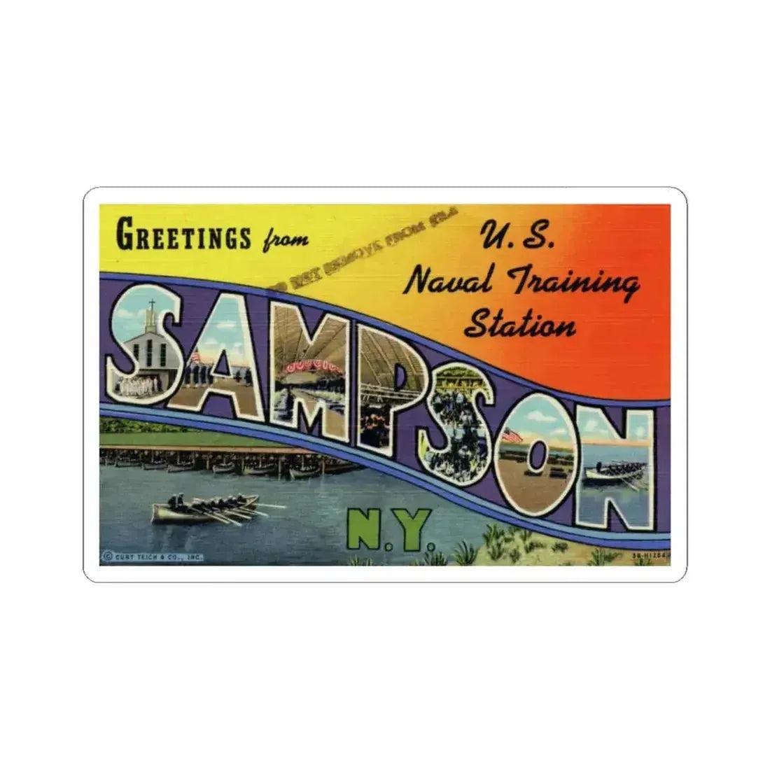 Greetings from Sampson NY (Greeting Postcards) STICKER Vinyl Kiss-Cut Decal 6 Inch White - The Sticker Space