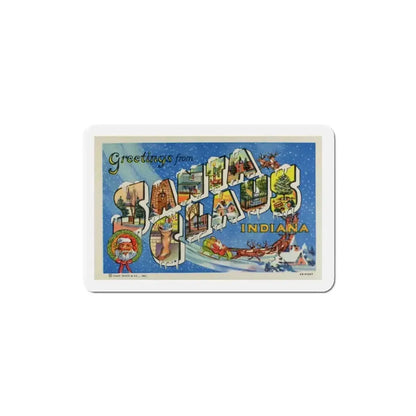 Greetings from Santa Claus Indiana (Greeting Postcards) Refrigerator Magnet - The Sticker Space
