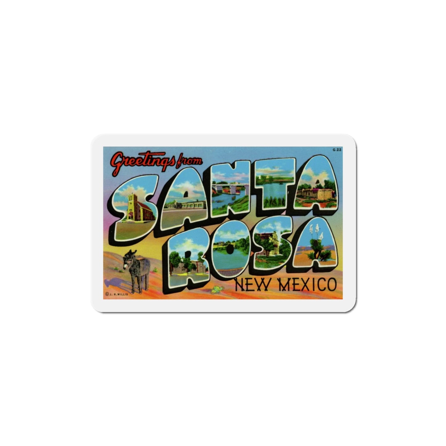 Greetings from Santa Rosa New Mexico (Greeting Postcards) Die-Cut Magnet-The Sticker Space