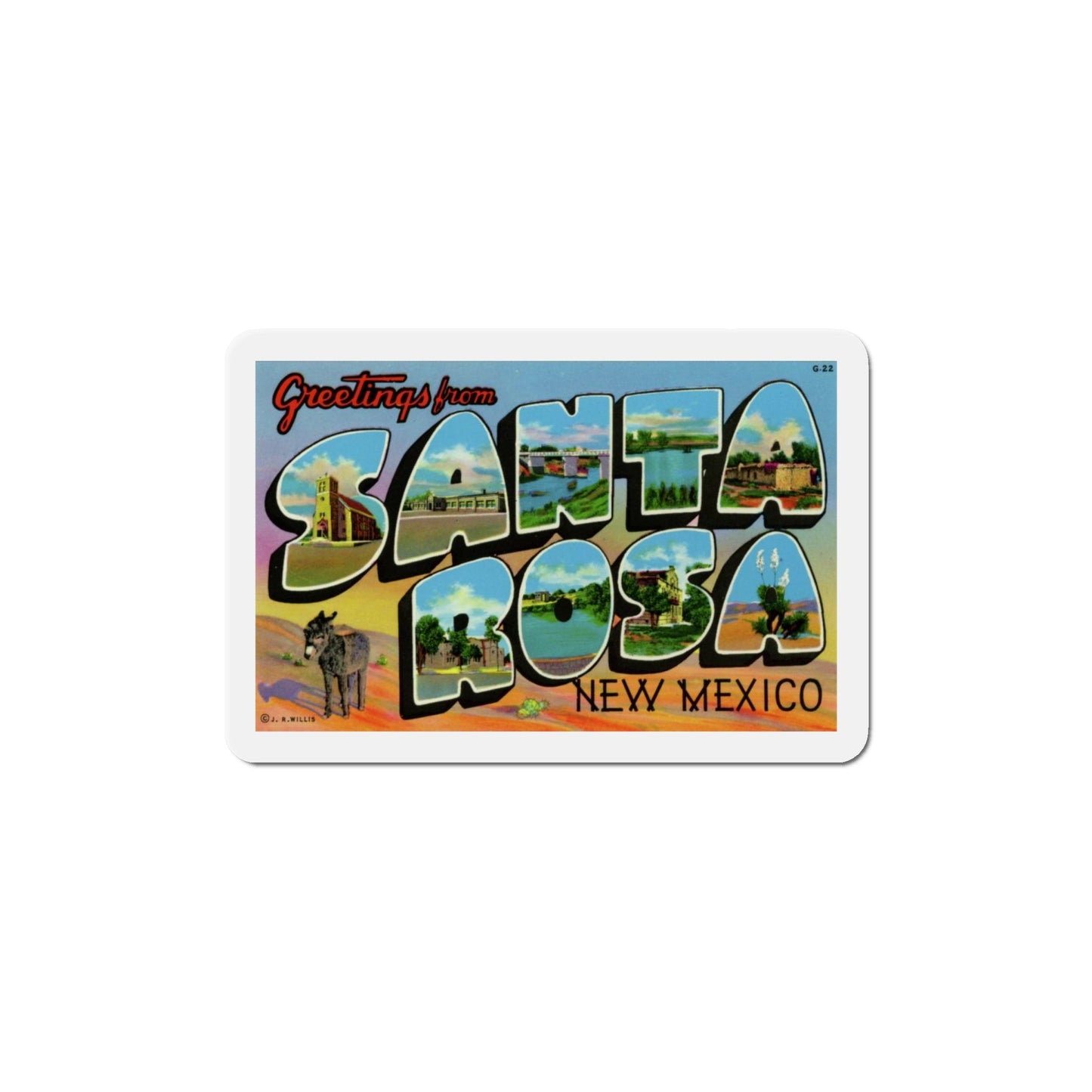 Greetings from Santa Rosa New Mexico (Greeting Postcards) Die-Cut Magnet-The Sticker Space