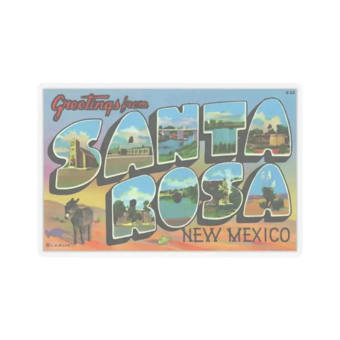 Greetings from Santa Rosa New Mexico (Greeting Postcards) STICKER Vinyl Kiss-Cut Decal 2 Inch Transparent - The Sticker Space