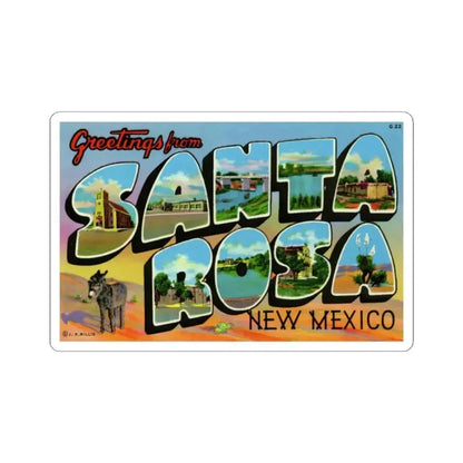 Greetings from Santa Rosa New Mexico (Greeting Postcards) STICKER Vinyl Kiss-Cut Decal 3 Inch White - The Sticker Space