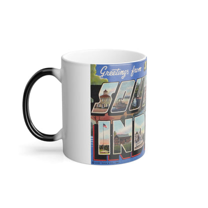 Greetings from scenic Southern Indiana (Greeting Postcards) Color Changing Mug 11oz-11oz-The Sticker Space