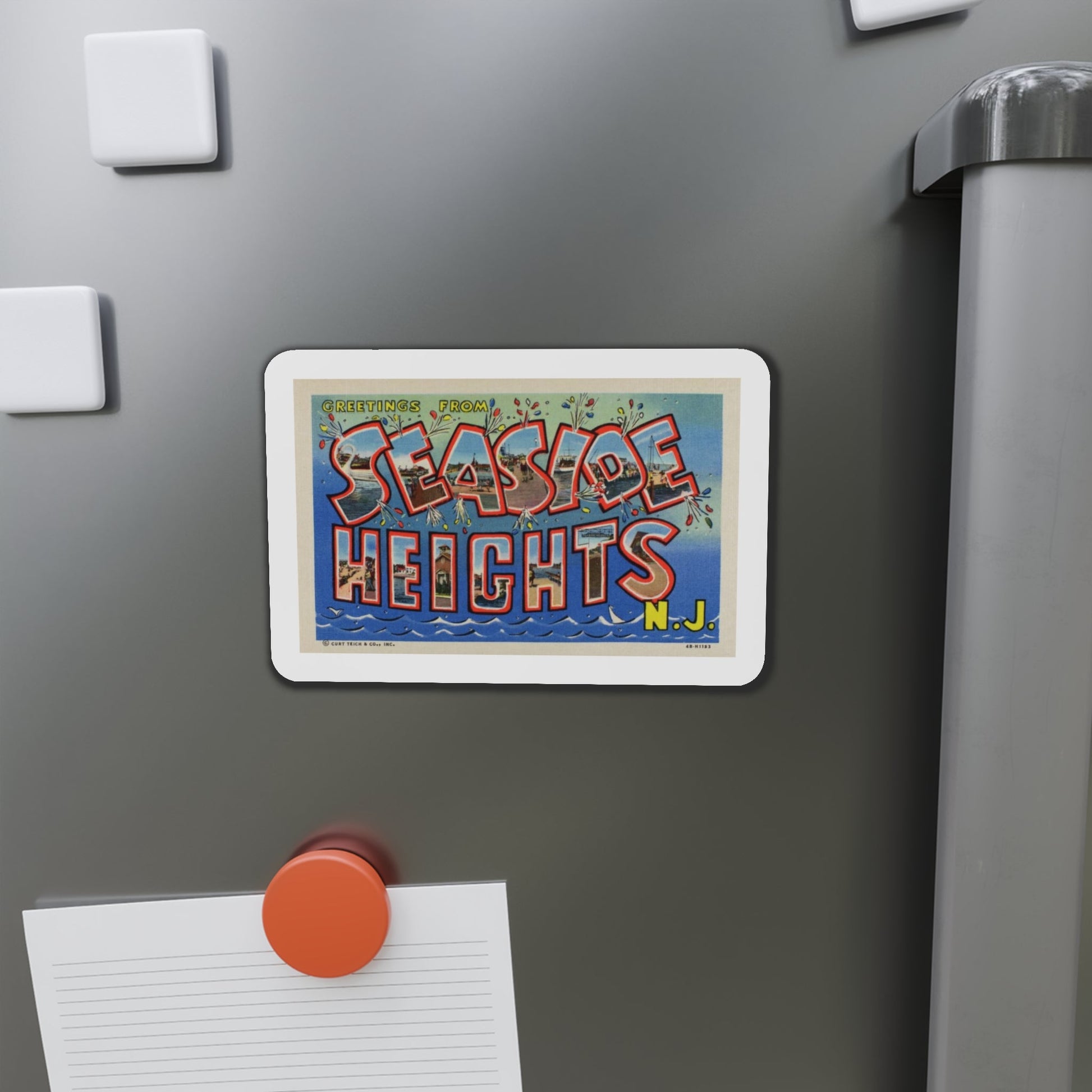 Greetings from Seaside Heights NJ (Greeting Postcards) Die-Cut Magnet-The Sticker Space