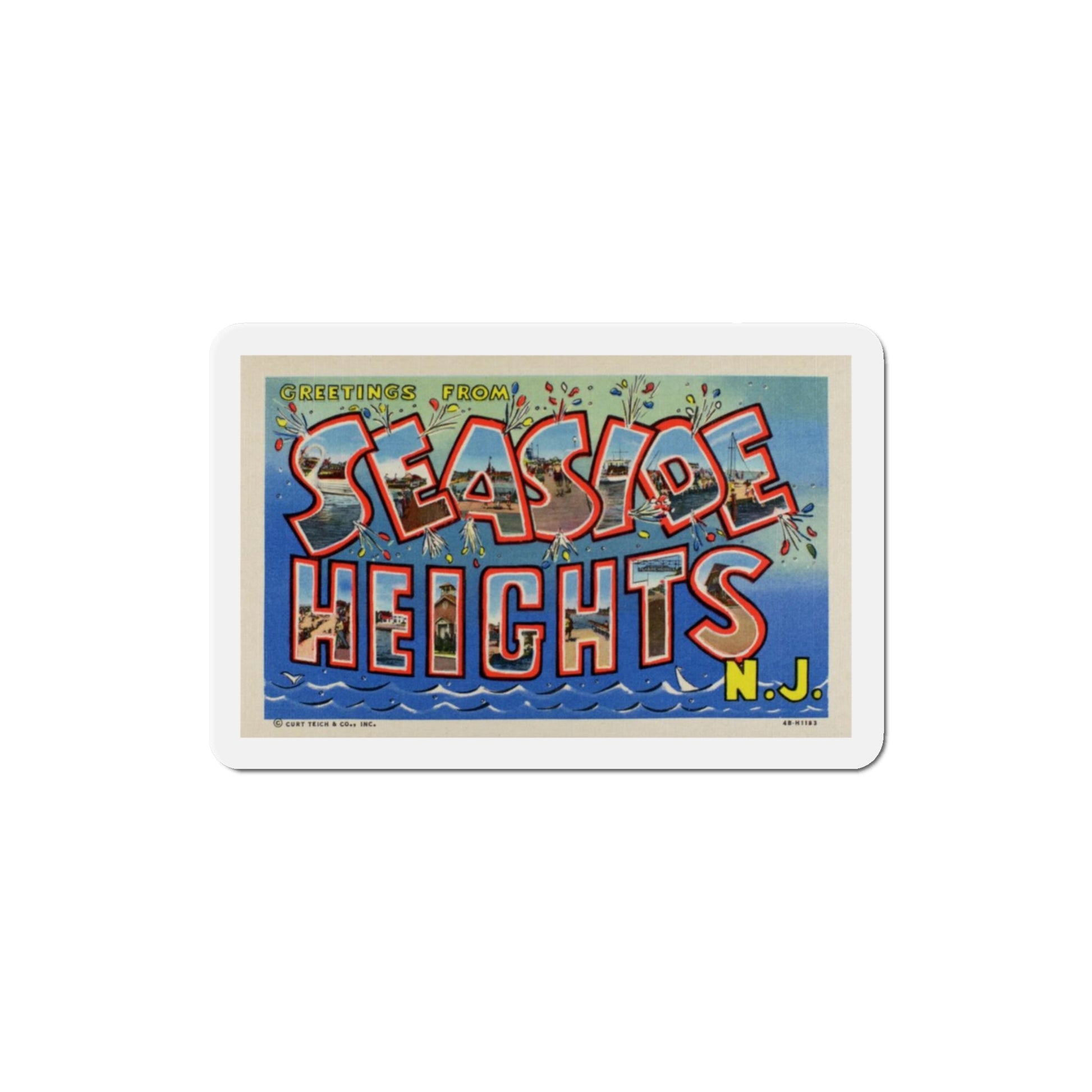 Greetings from Seaside Heights NJ (Greeting Postcards) Die-Cut Magnet-The Sticker Space