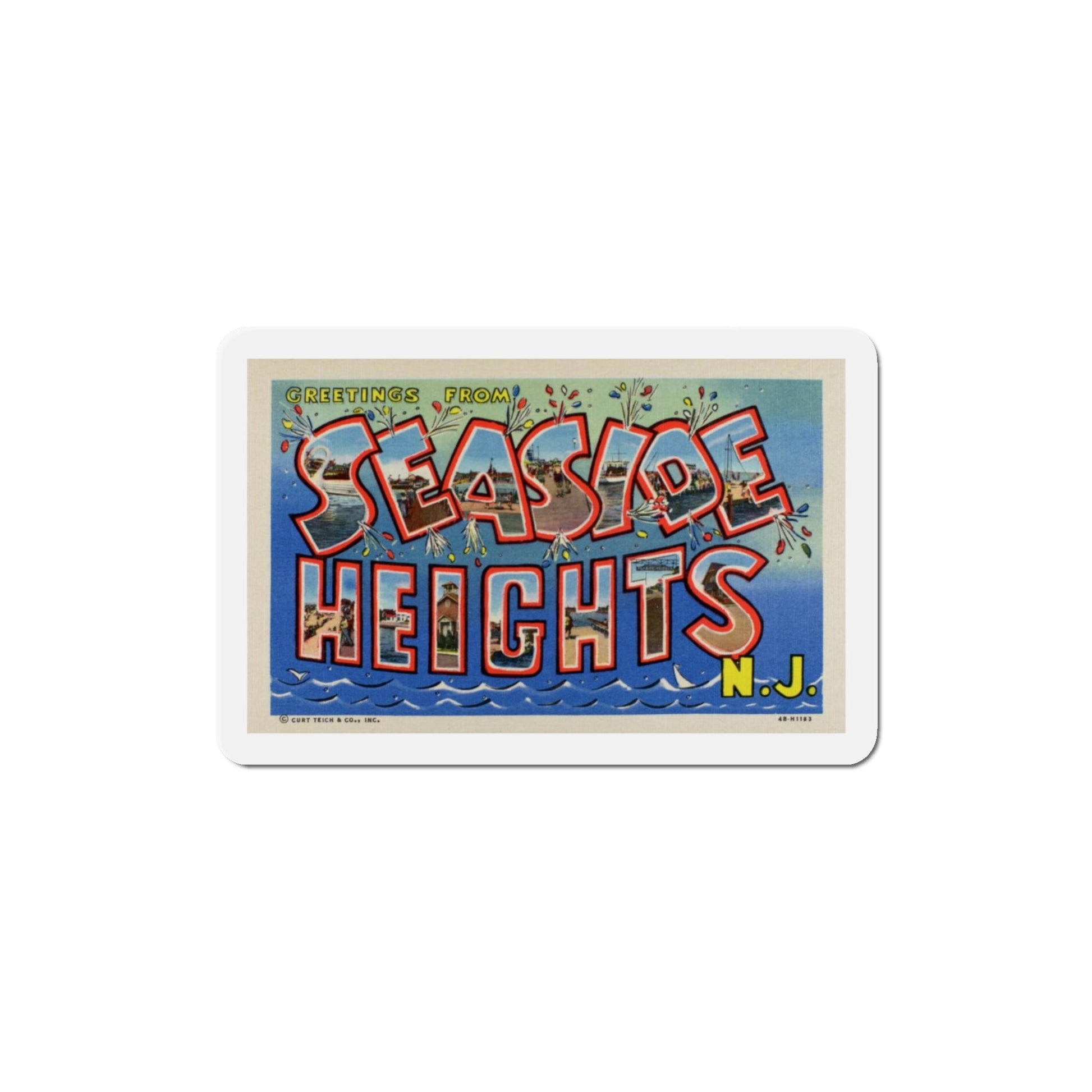 Greetings from Seaside Heights NJ (Greeting Postcards) Die-Cut Magnet-The Sticker Space