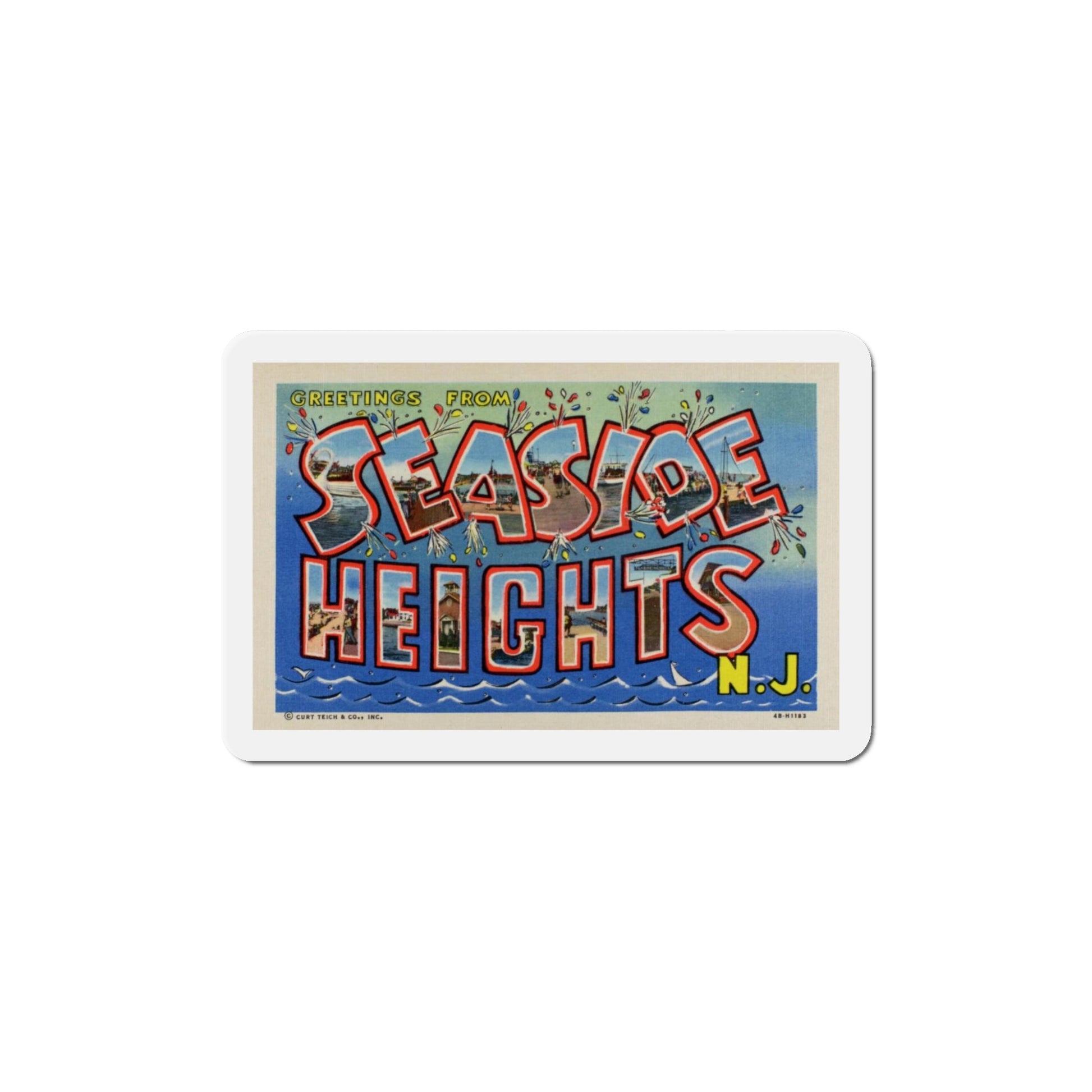 Greetings from Seaside Heights NJ (Greeting Postcards) Die-Cut Magnet-The Sticker Space