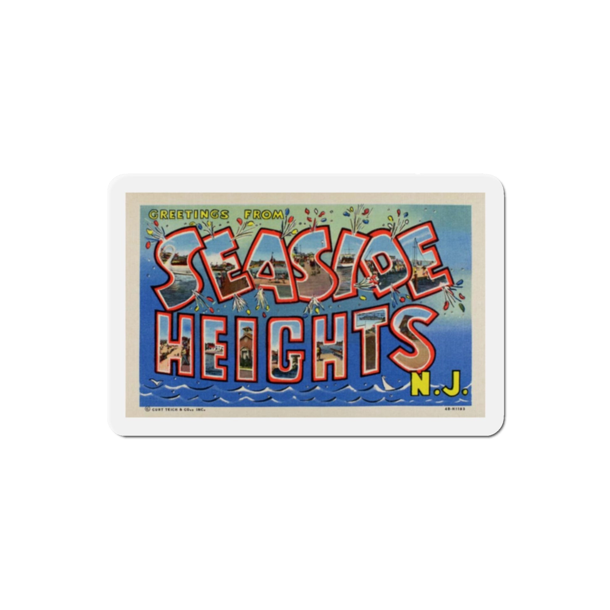 Greetings from Seaside Heights NJ (Greeting Postcards) Die-Cut Magnet-The Sticker Space