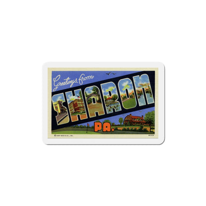 Greetings from Sharon PA (Greeting Postcards) Die-Cut Magnet-5" x 5"-The Sticker Space