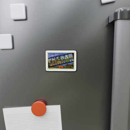 Greetings from Sharon PA (Greeting Postcards) Die-Cut Magnet-The Sticker Space