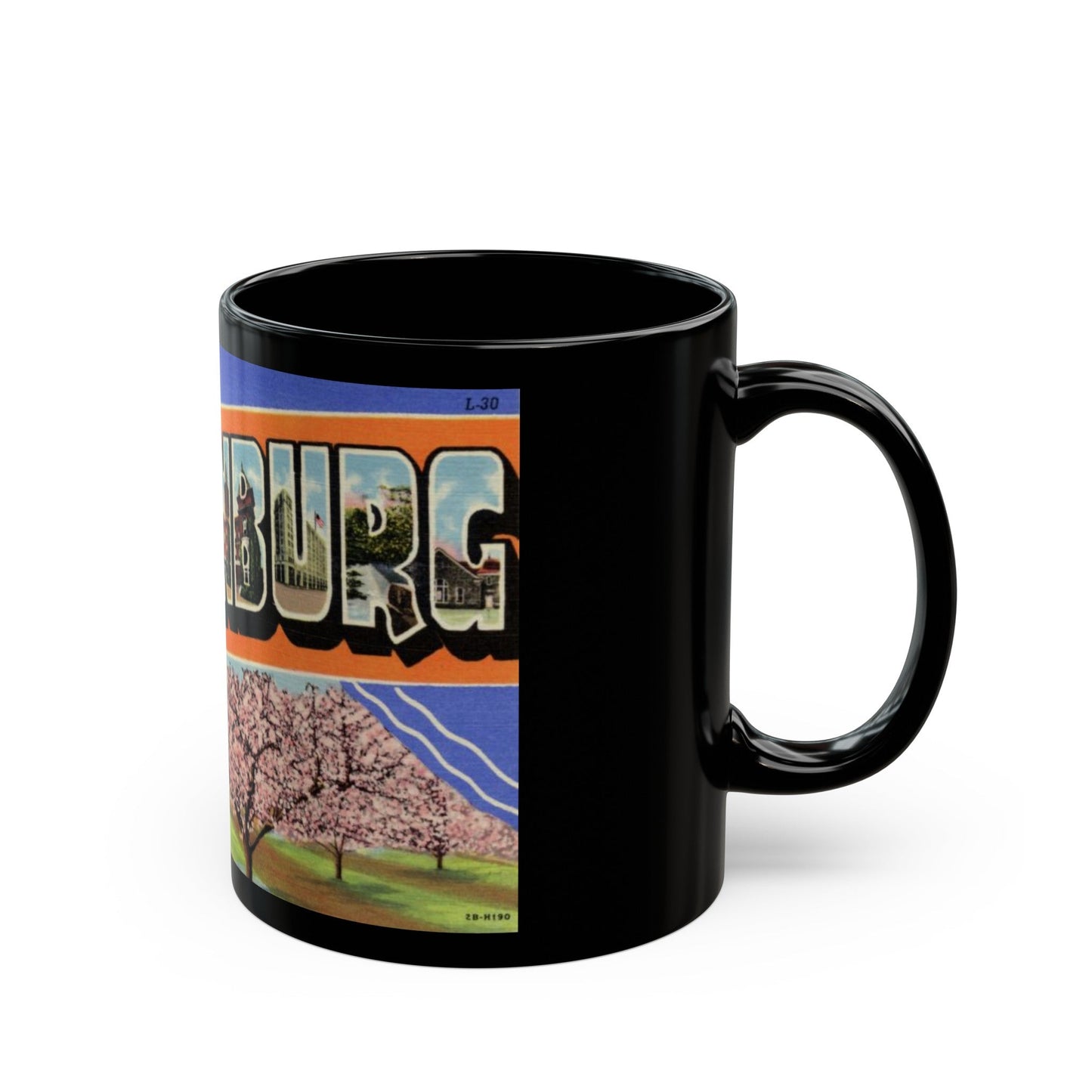 Greetings from Spartanburg SC (Greeting Postcards) Black Coffee Mug-The Sticker Space