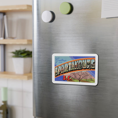 Greetings from Spartanburg SC (Greeting Postcards) Die-Cut Magnet-The Sticker Space