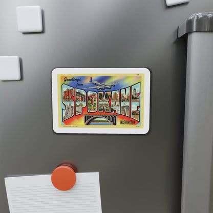 Greetings from Spokane Washington (Greeting Postcards) Die-Cut Magnet-The Sticker Space