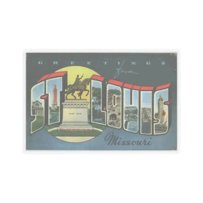 Greetings from St Louis Missouri (Greeting Postcards) STICKER Vinyl Kiss-Cut Decal 2 Inch Transparent - The Sticker Space