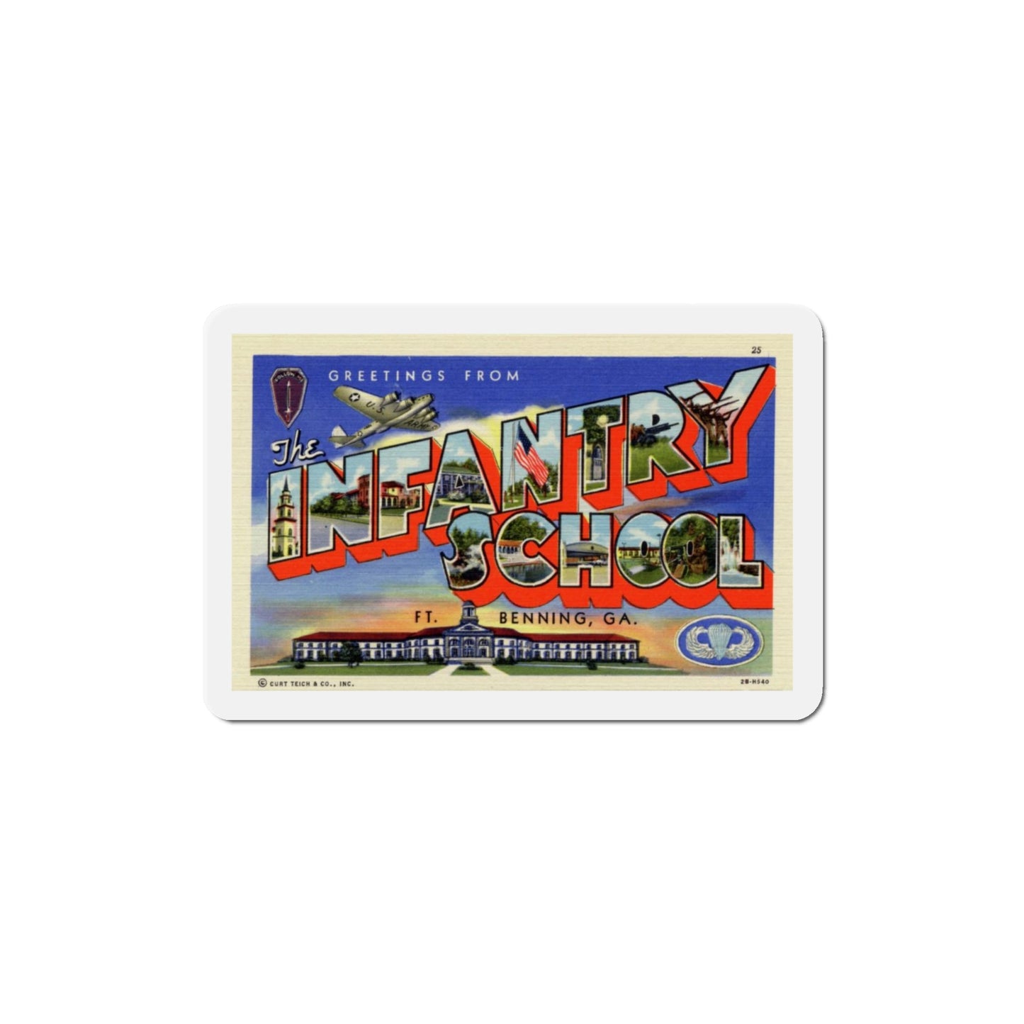 Greetings from the Infantry School Ft Benning GA (Greeting Postcards) Die-Cut Magnet-The Sticker Space