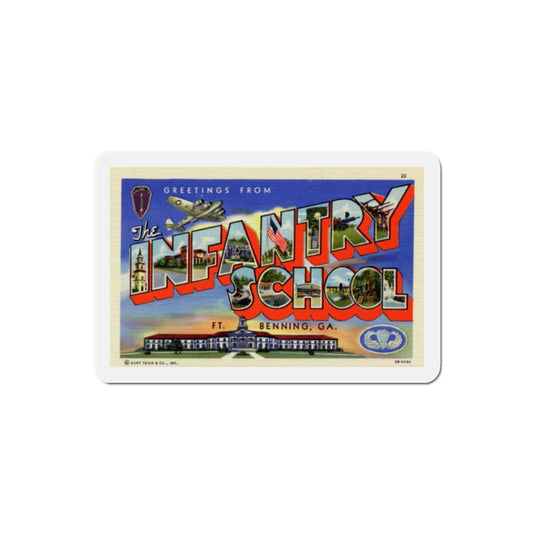 Greetings from the Infantry School Ft Benning GA (Greeting Postcards) Die-Cut Magnet-2" x 2"-The Sticker Space