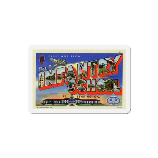 Greetings from the Infantry School Ft Benning GA (Greeting Postcards) Refrigerator Magnet 2 Inch - The Sticker Space