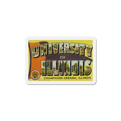 Greetings From The University of Illinois (Greeting Postcards) Die-Cut Magnet-6 × 6"-The Sticker Space