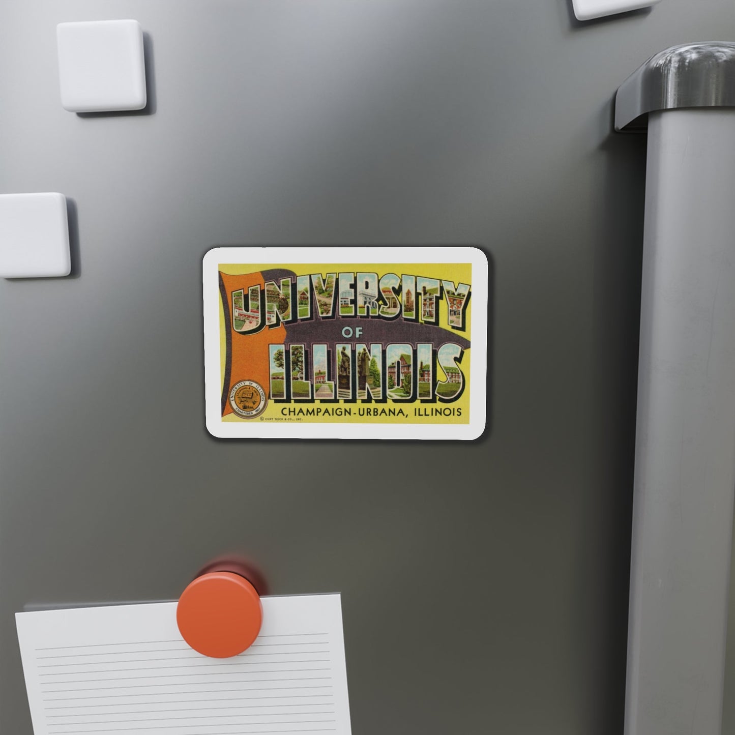 Greetings From The University of Illinois (Greeting Postcards) Die-Cut Magnet-The Sticker Space