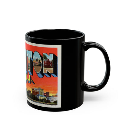 Greetings from Trenton N J (Greeting Postcards) Black Coffee Mug-The Sticker Space