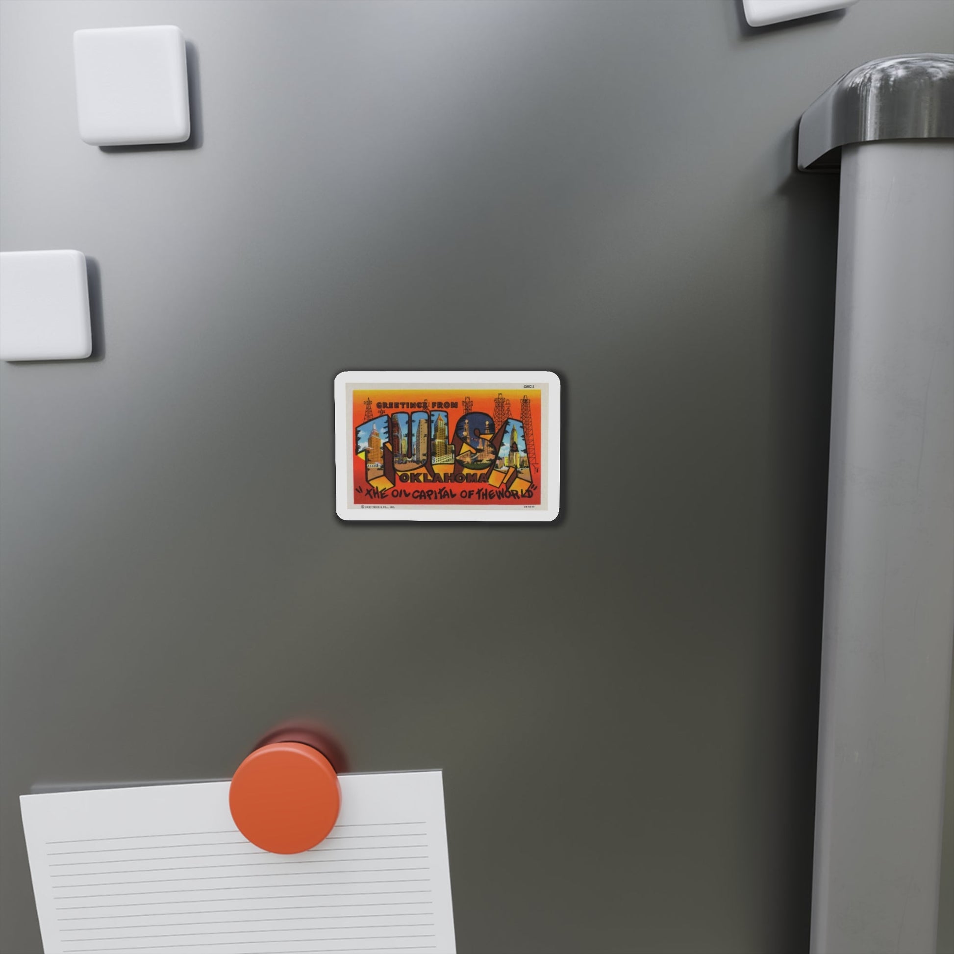 Greetings from Tulsa Oklahoma 2 (Greeting Postcards) Die-Cut Magnet-The Sticker Space