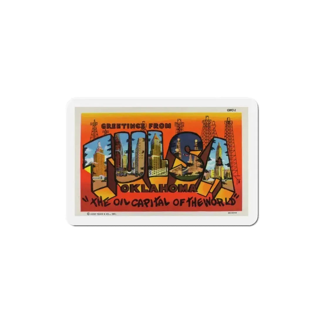 Greetings from Tulsa Oklahoma 2 (Greeting Postcards) Refrigerator Magnet 5 Inch - The Sticker Space