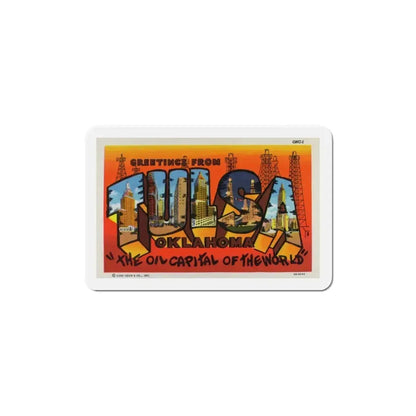 Greetings from Tulsa Oklahoma 2 (Greeting Postcards) Refrigerator Magnet 5 Inch - The Sticker Space