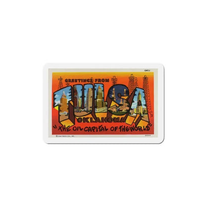 Greetings from Tulsa Oklahoma 2 (Greeting Postcards) Refrigerator Magnet 6 Inch - The Sticker Space